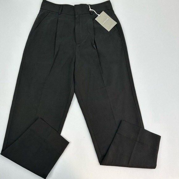 Everlane Pants - Everlane Way-High Taper Pant Black High Rise‎ Pleated Trousers Size 4 NEW
